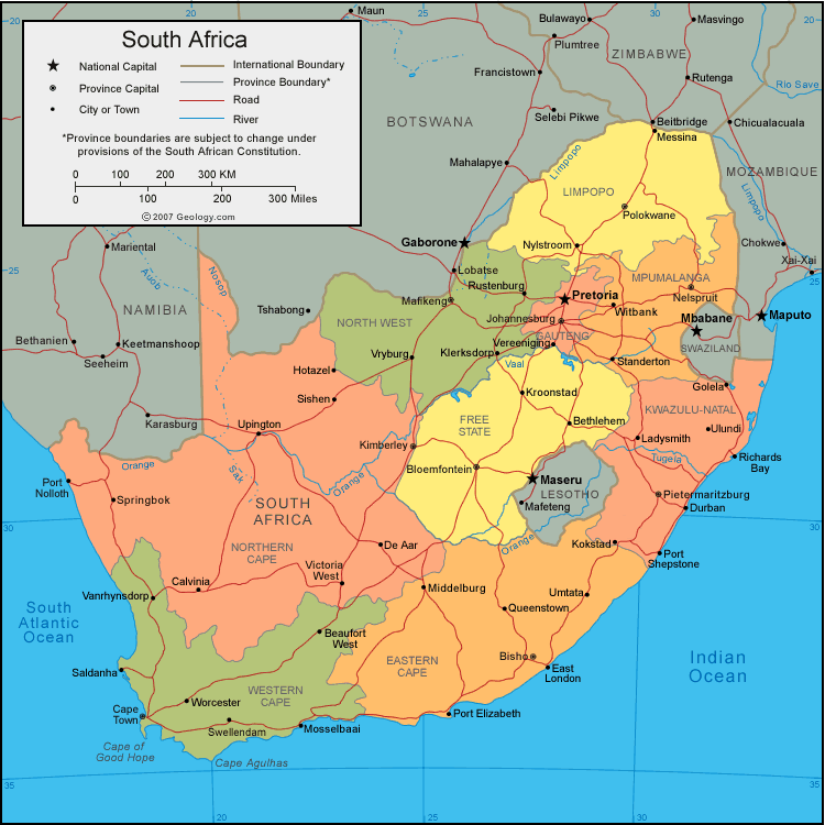 afrique carte sud afrique