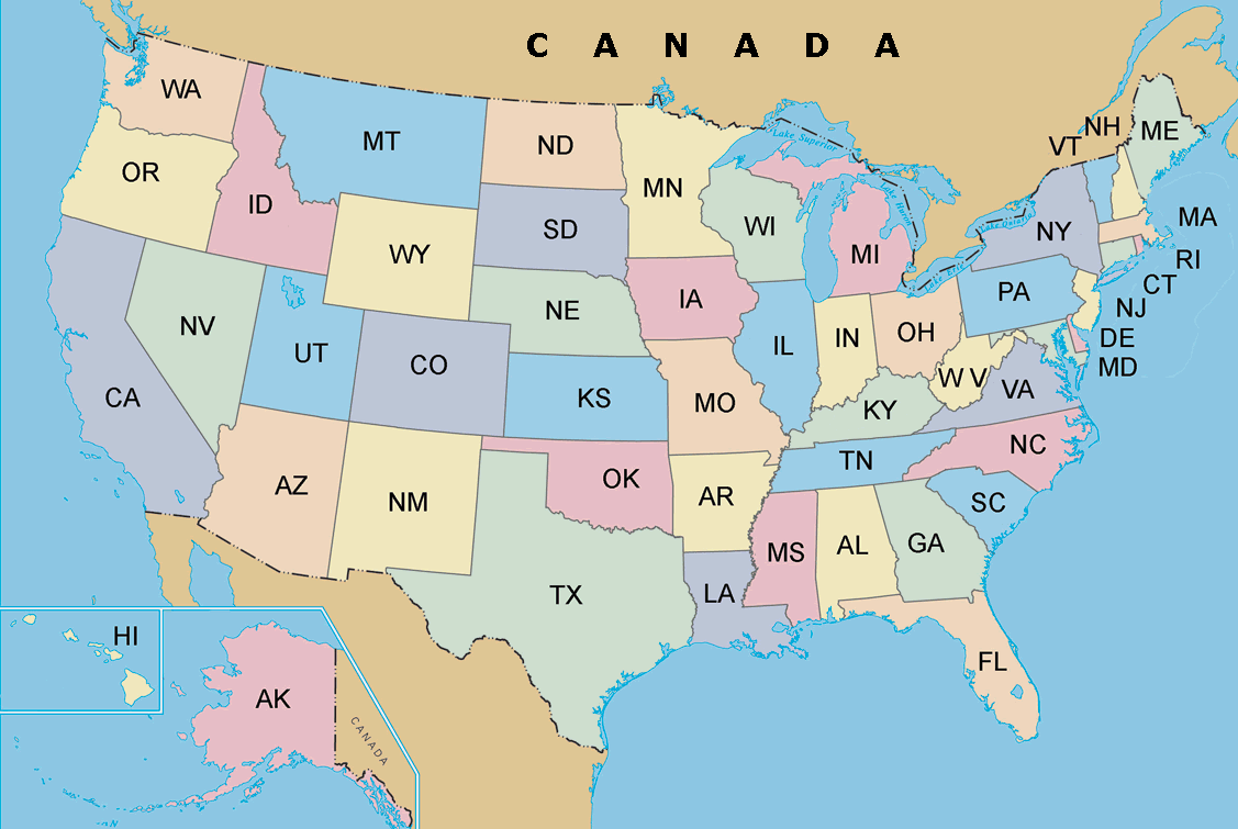 etats carte usa