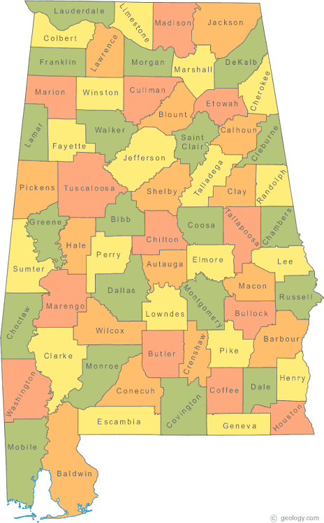 carte de Alabama