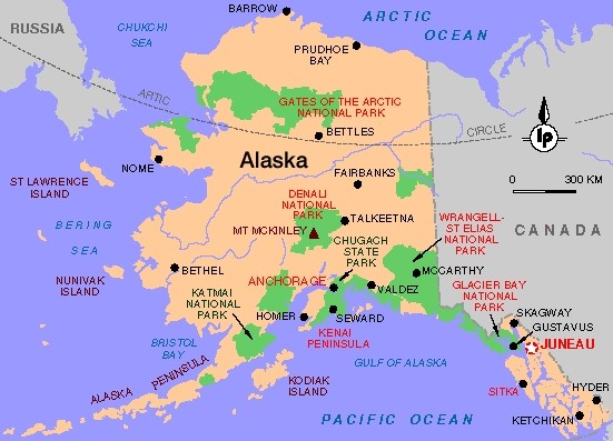 etat du alaska carte