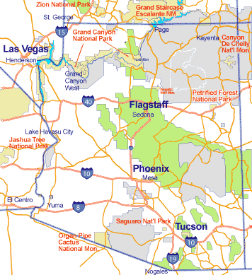 arizona carte villes