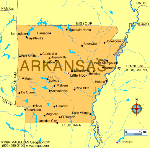 arkansas comtes carte