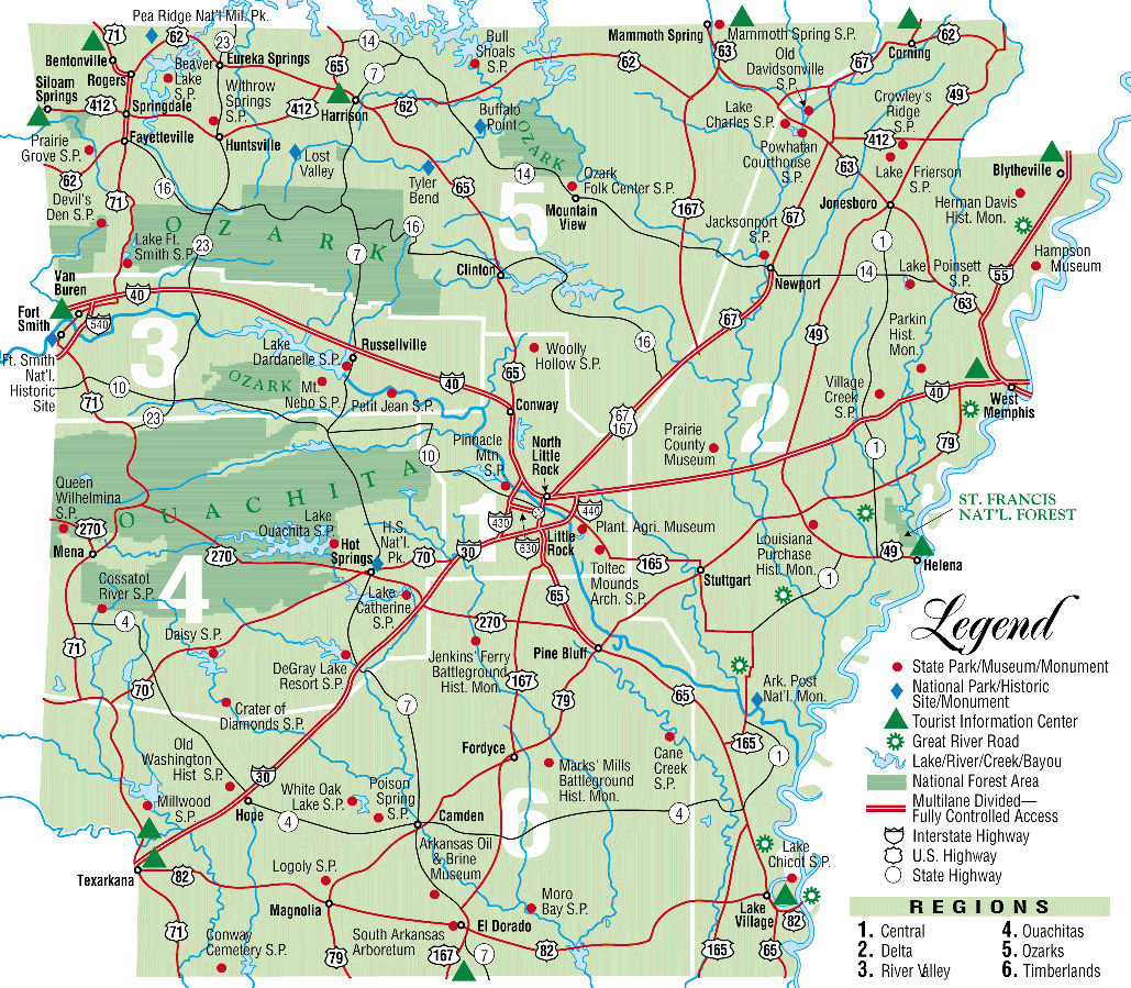 arkansas etat parc carte