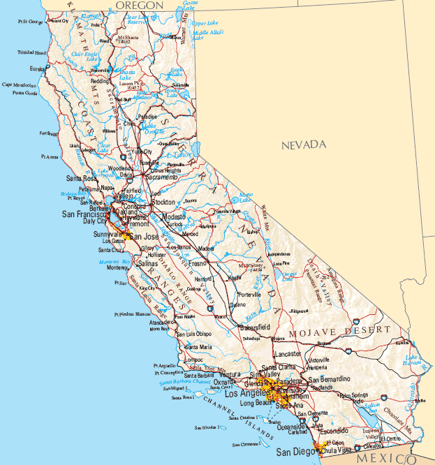 californie carte