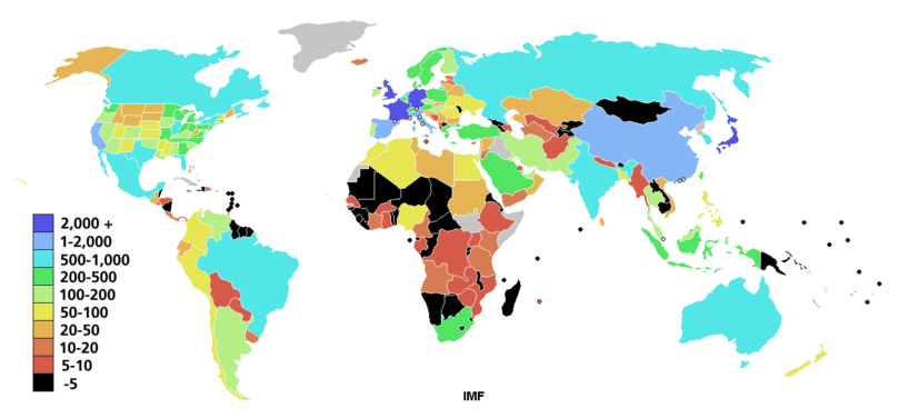 californie eua monde nominal gdp carte