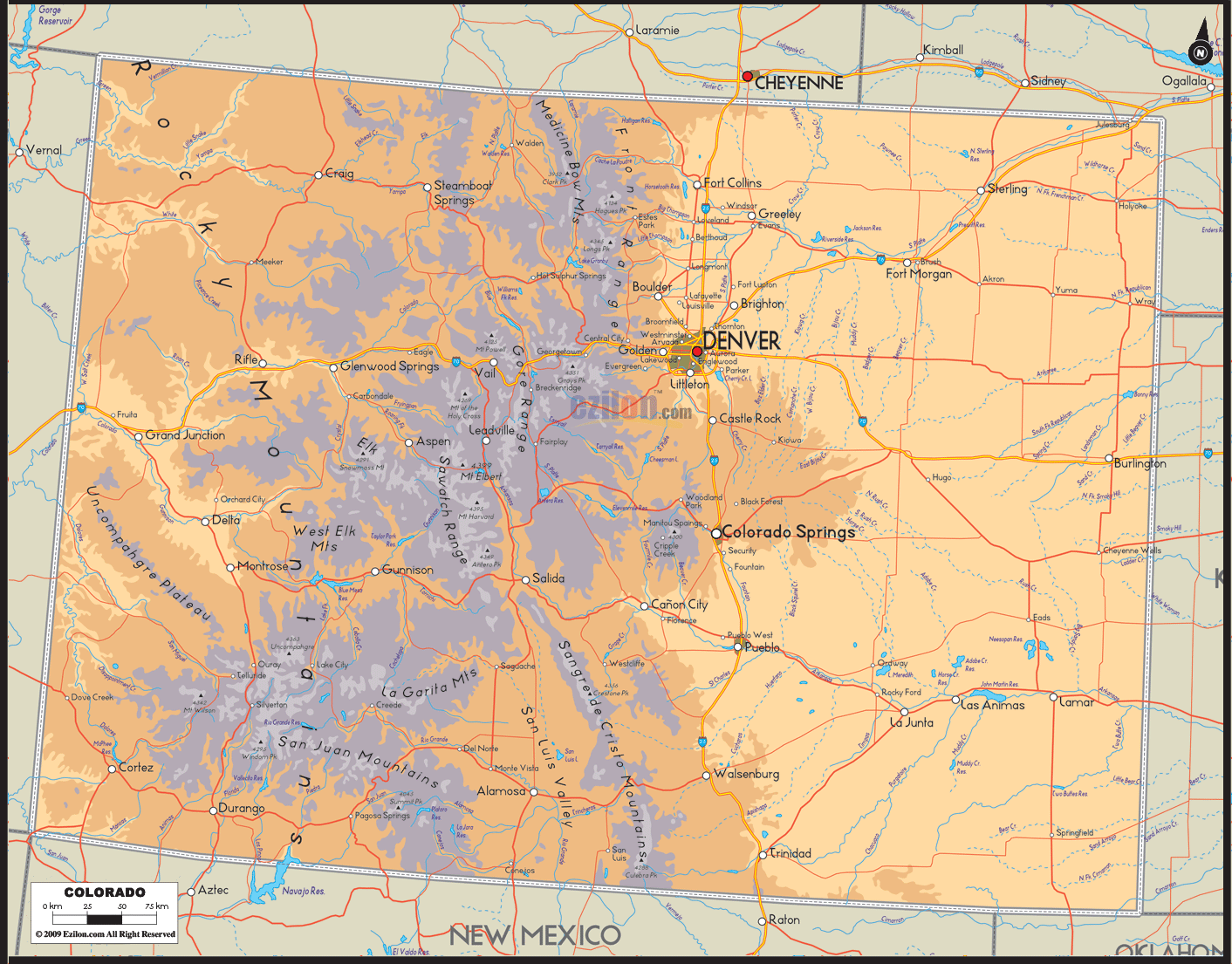 colorado physique carte