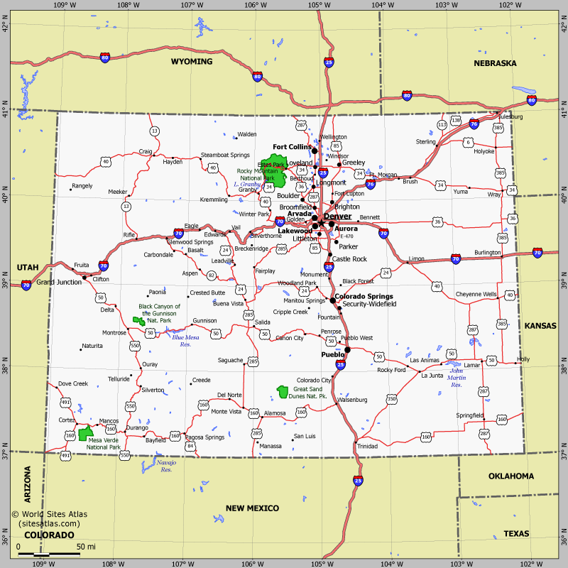 colorado autoroutes carte