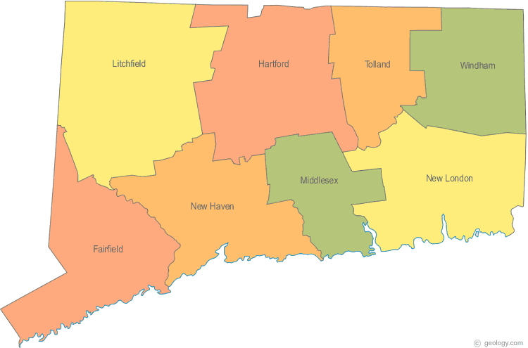 connecticut comte carte