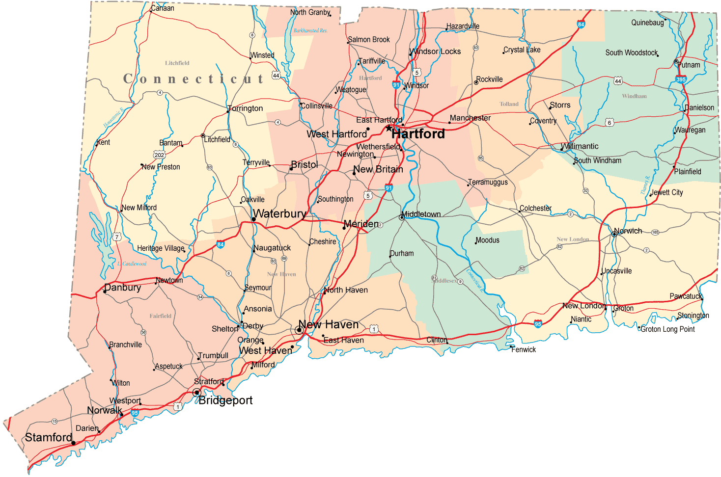 connecticut route carte