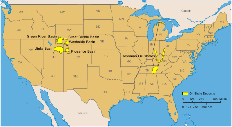 etats unis schiste bitumineux carte