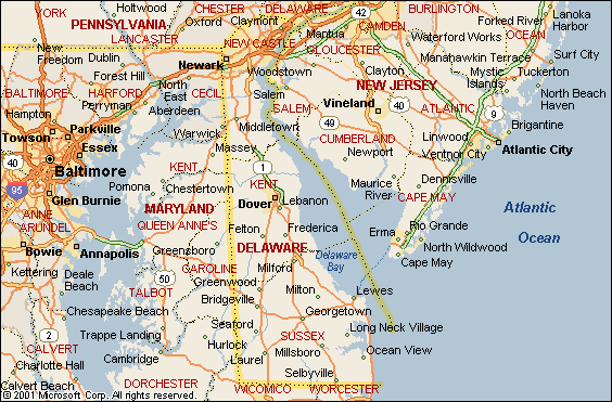 carte de Delaware