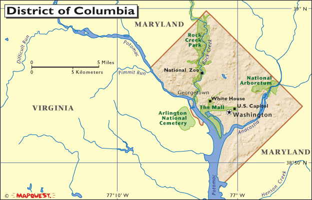carte du quartier du Columbia