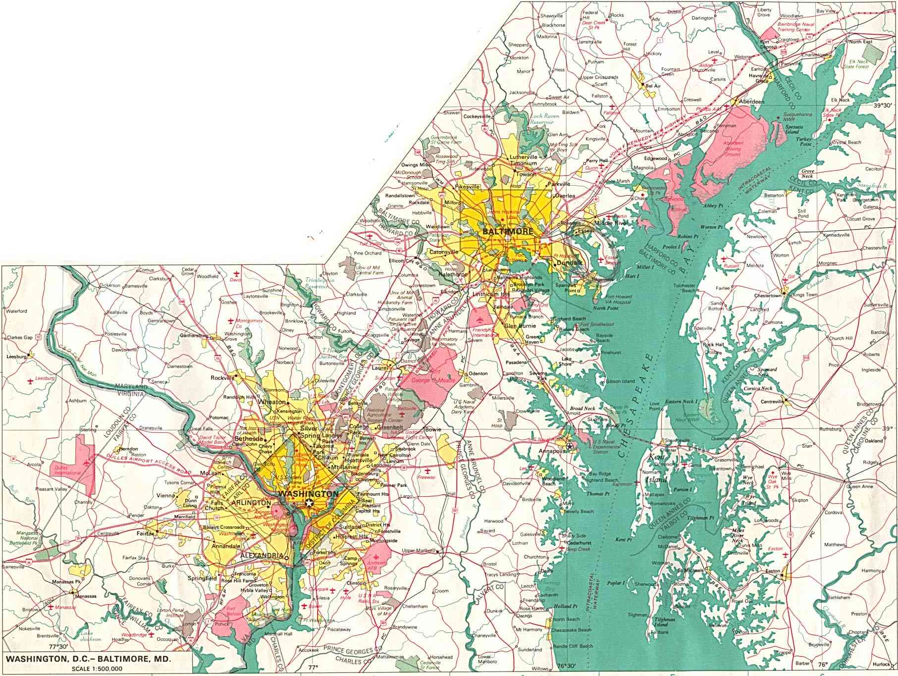 quartier du Columbia villes carte