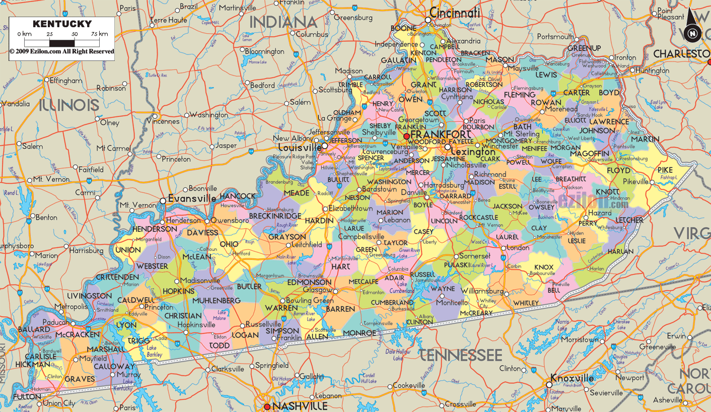 kentucky comte carte