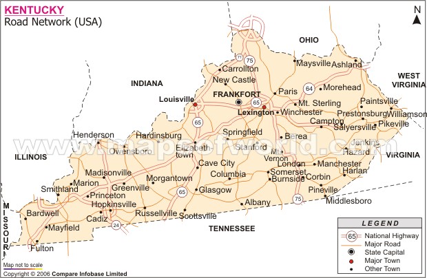 kentucky autoroutes carte