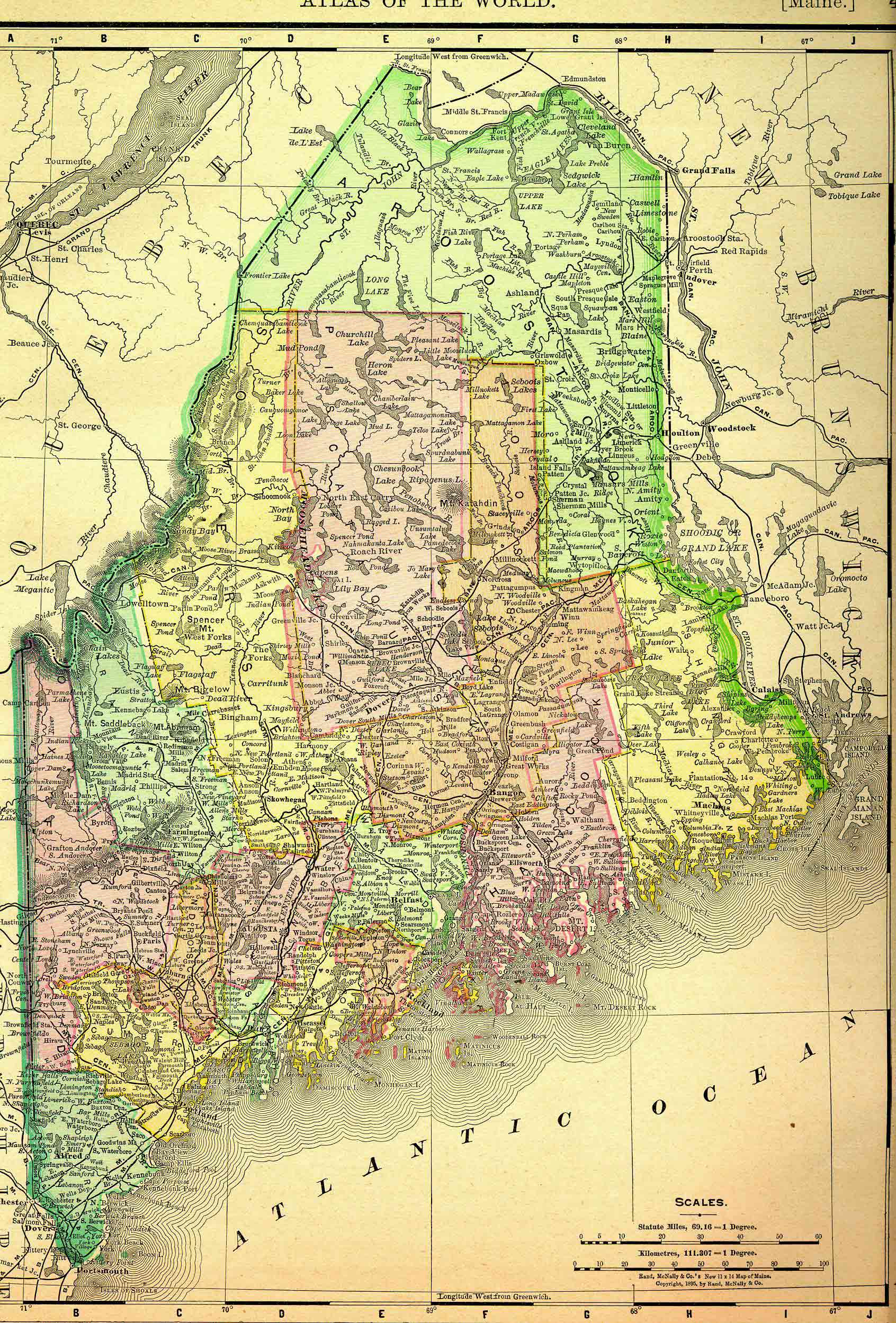 maine historique carte 1895