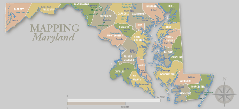 Maryland comtes carte