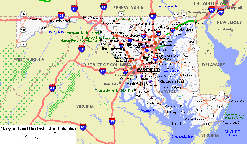 maryland itineraire carte