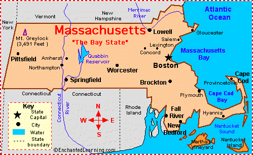 cartes du massachusetts