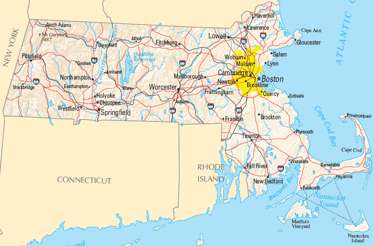 massachusetts politique carte