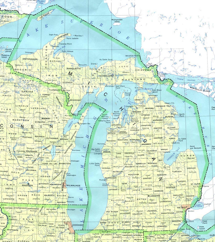 etat carte du michigan