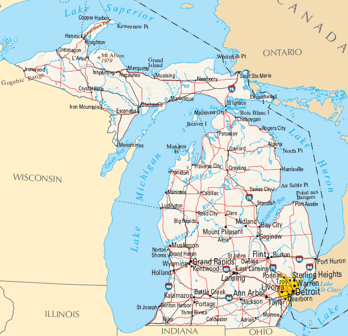 michigan  etat carte