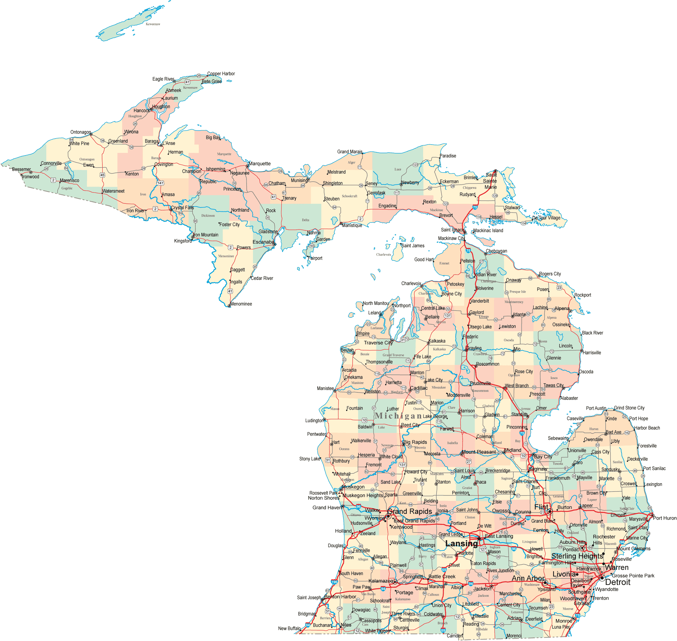 michigan itineraire carte