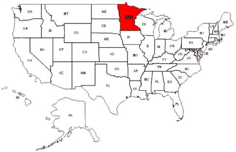 minnesota usa carte