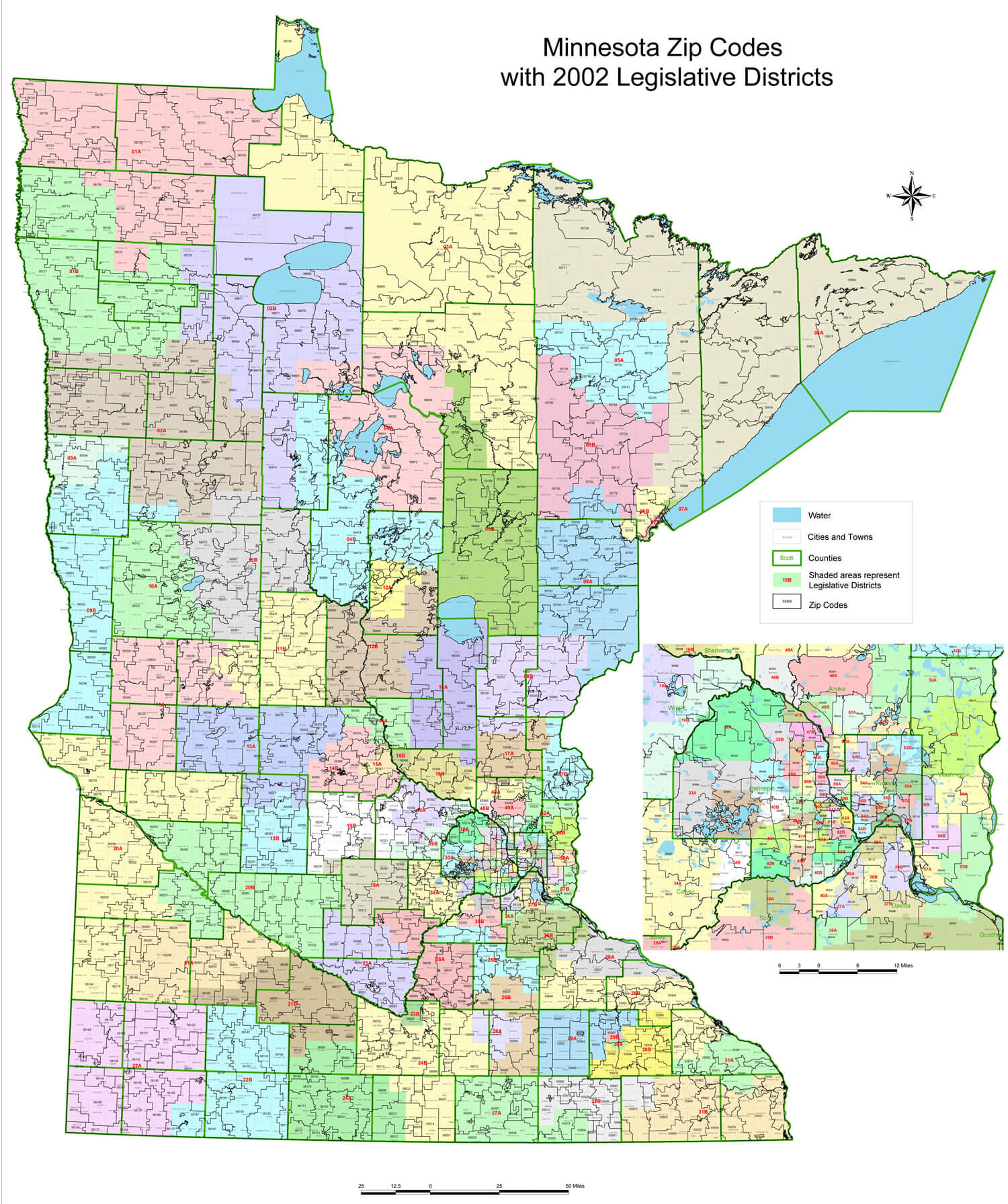 minnesota zip code carte printable