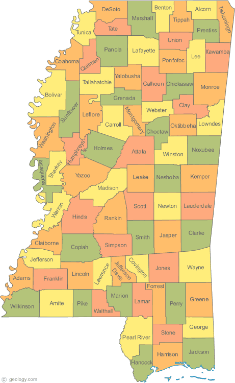 carte du mississippi