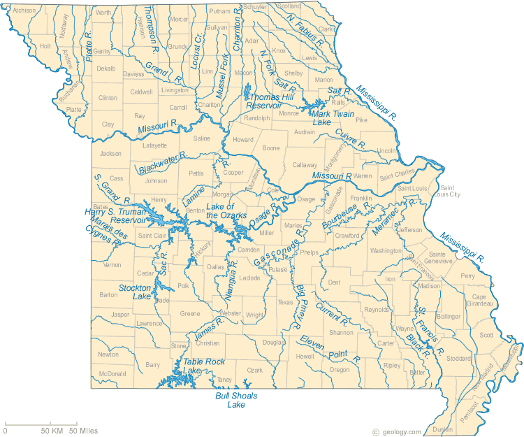 missouri rivieres carte