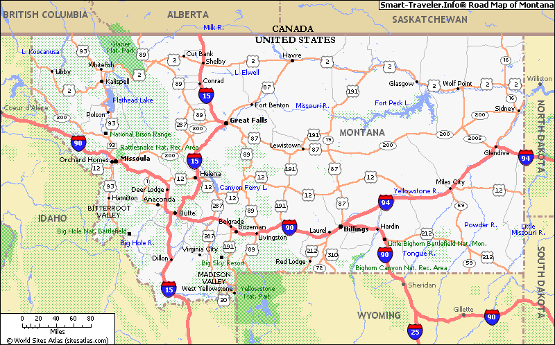 route carte du montana