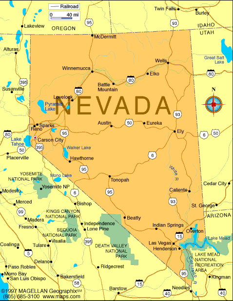 nevada etat carte