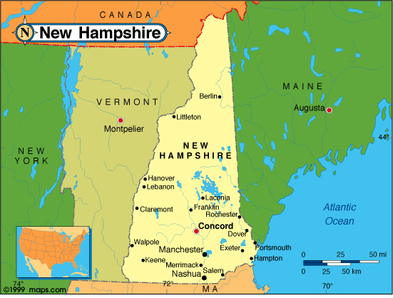 new hampshire politique carte