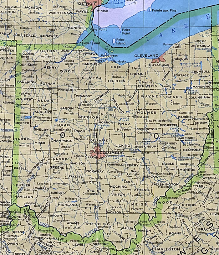 ohio etat carte