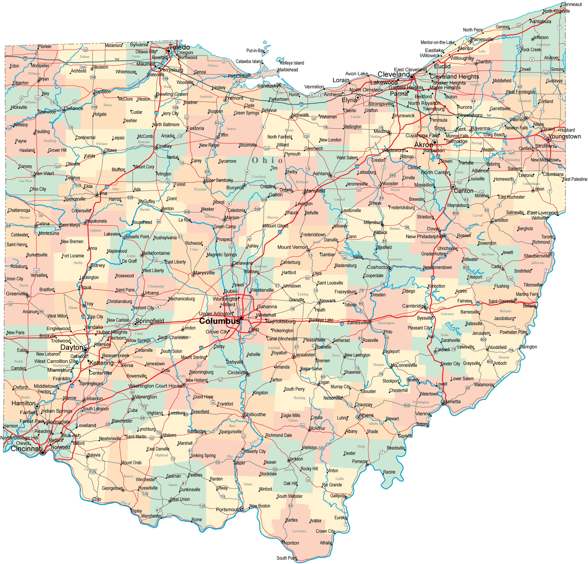 ohio itineraire carte