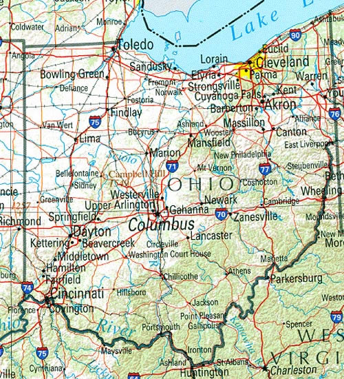 ohio etat carte