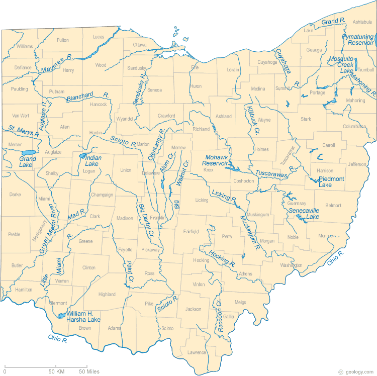 ohio rivieres carte