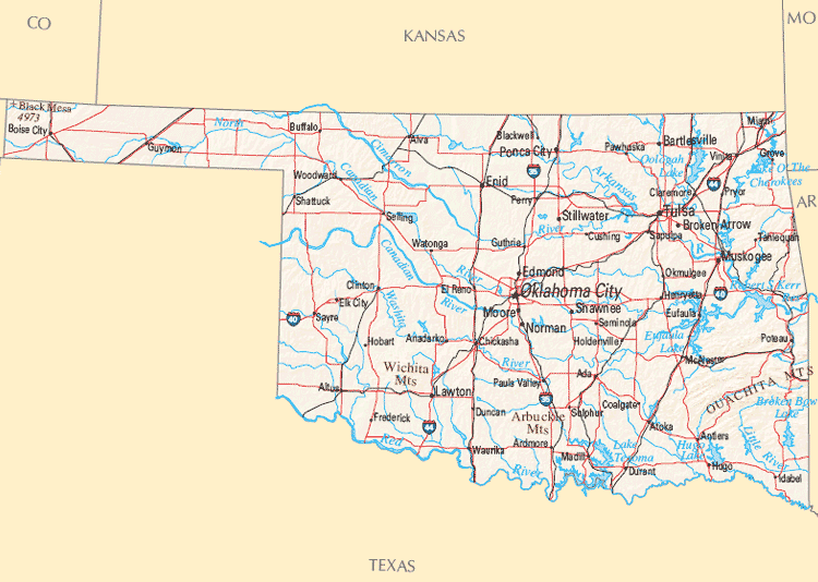 oklahoma etat carte