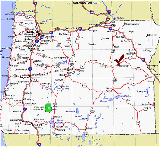 oregon itineraire carte