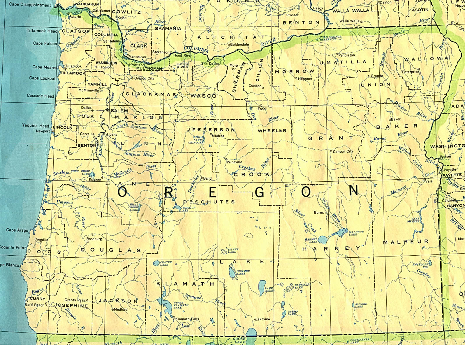 oregon historique carte