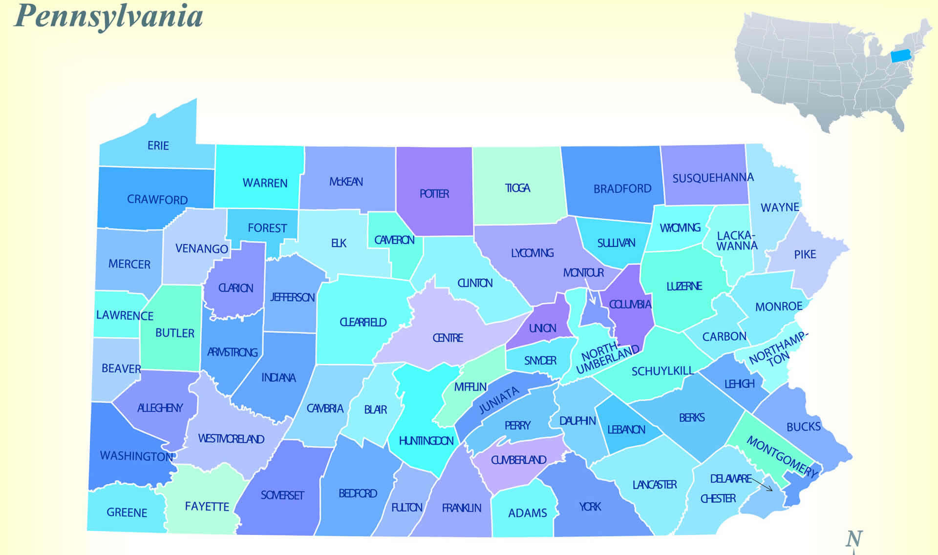 pennsylvania etat carte