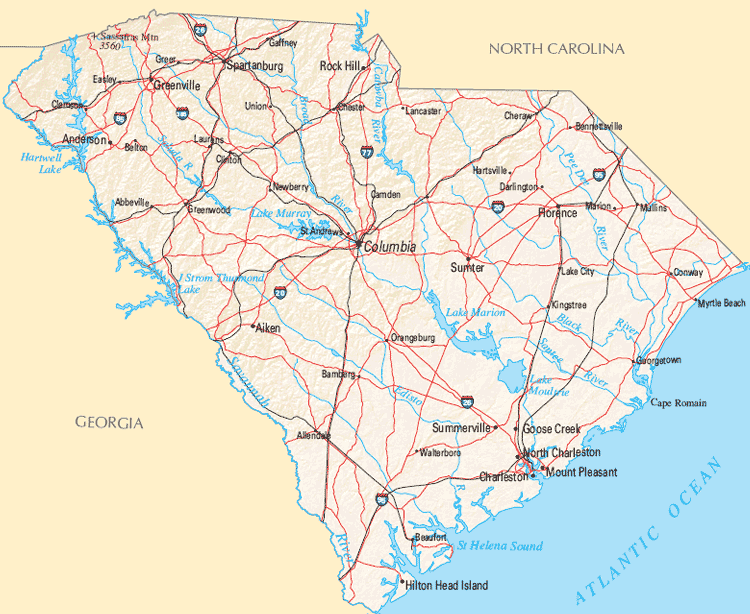 sud carolina reference carte