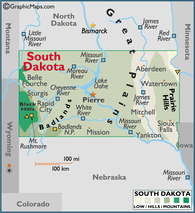 sud dakota carte