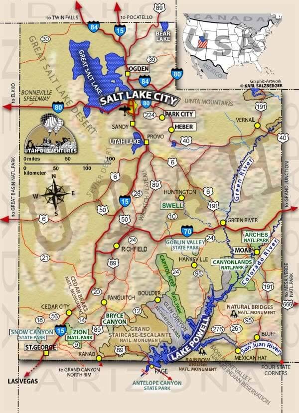 Utah route carte