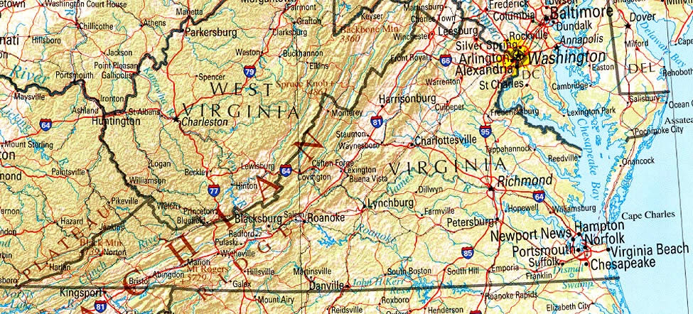 virginia etat carte