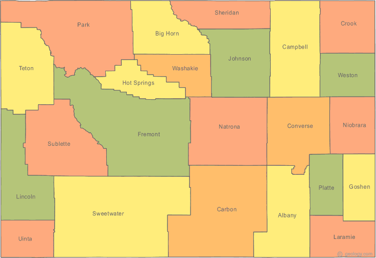 carte du wyoming