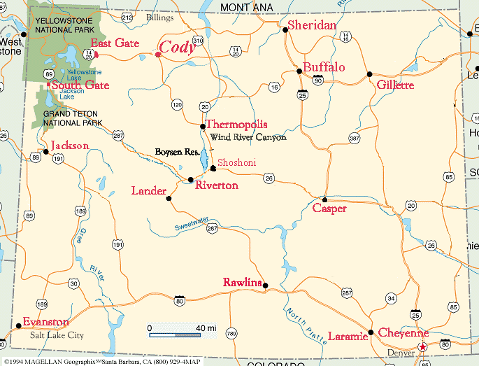 wyoming national park carte