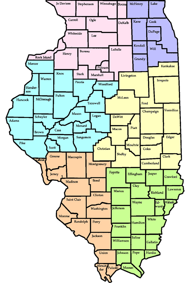 carte du illinois comte