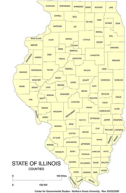 illinois comtes carte